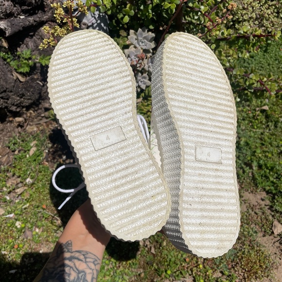 Charlotte Stone "Darcy" Leather Platform HighTop Sneaker with rainbow stitching - Picture 5 of 5